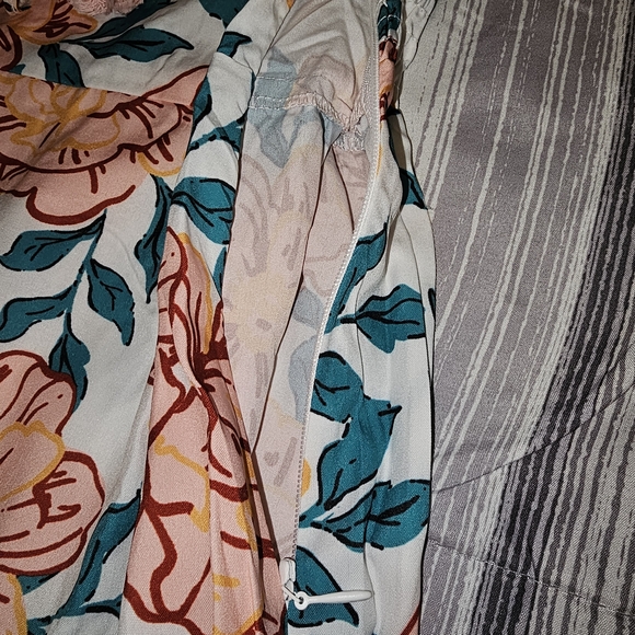 SunnySpirit Floral Boho Maxi Dress V-Neck Balloon Sleeve Tassel Size L - Picture 12 of 14